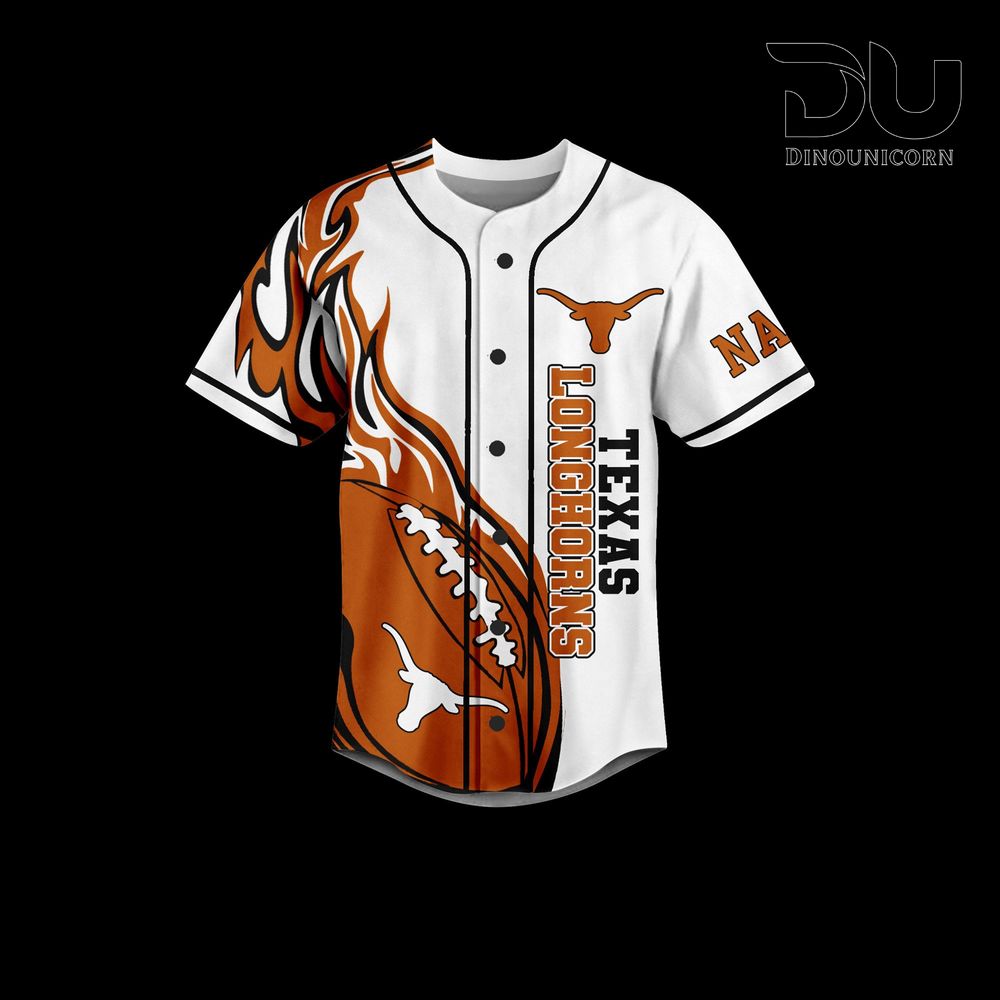 Texas Longhorns Football NCAA Baseball Jersey NNA - Image 2