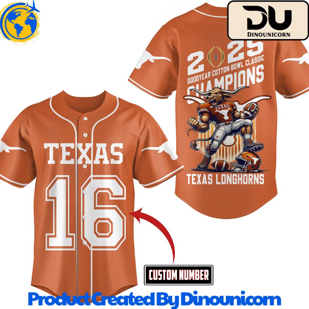 Texas Longhorns Football NCAA Baseball Jersey NNA - Image 3