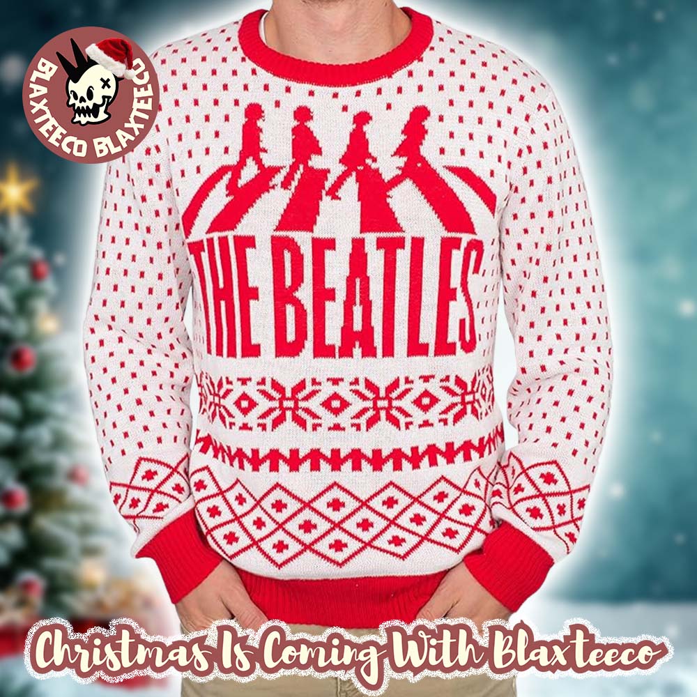 The Beat   les Abbey Road 2024 Xmas Gifts Red And White Ugly Christmas Sweater HG