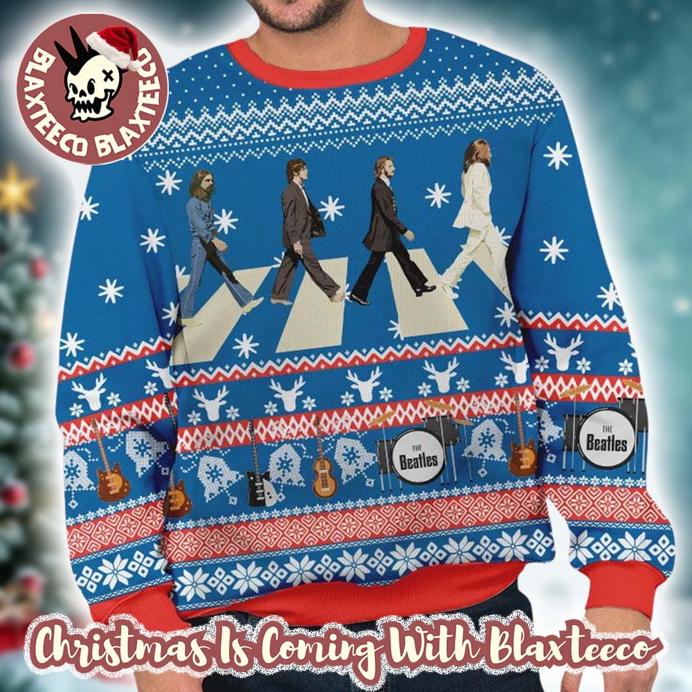 The Beat   les Abbey Road Xmas Gifts For Fan 2025 Holiday Ugly Christmas Sweater HG