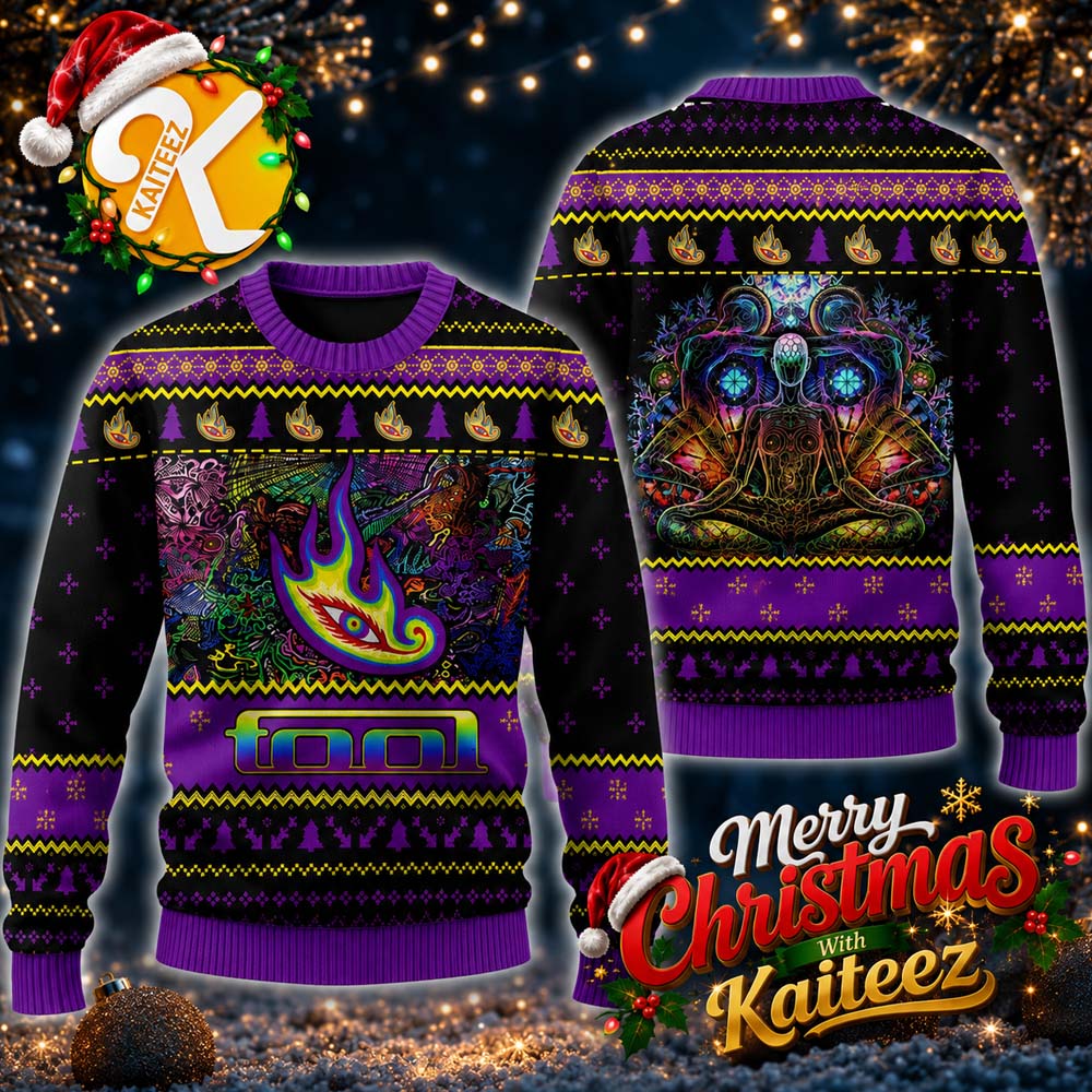 Tool Band Purple Flame Christmas Ugly Sweater HG