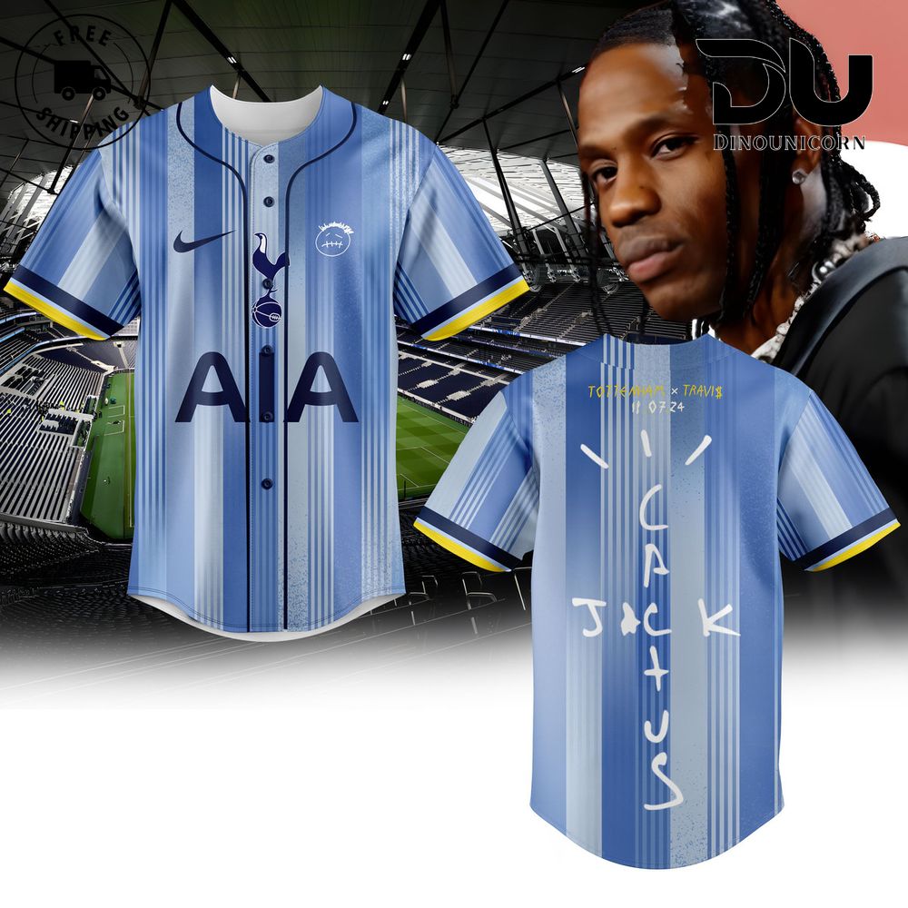 Tottenham Hotspur FC x Travis Scott Baseball Jersey NNA Limited Edition Fan Gear