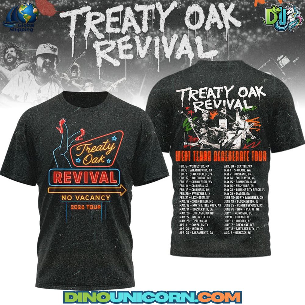 Treaty Oak Revival No Vacancy Tour T-Shirt Hoodie Or Zip-up Hoodie NNA