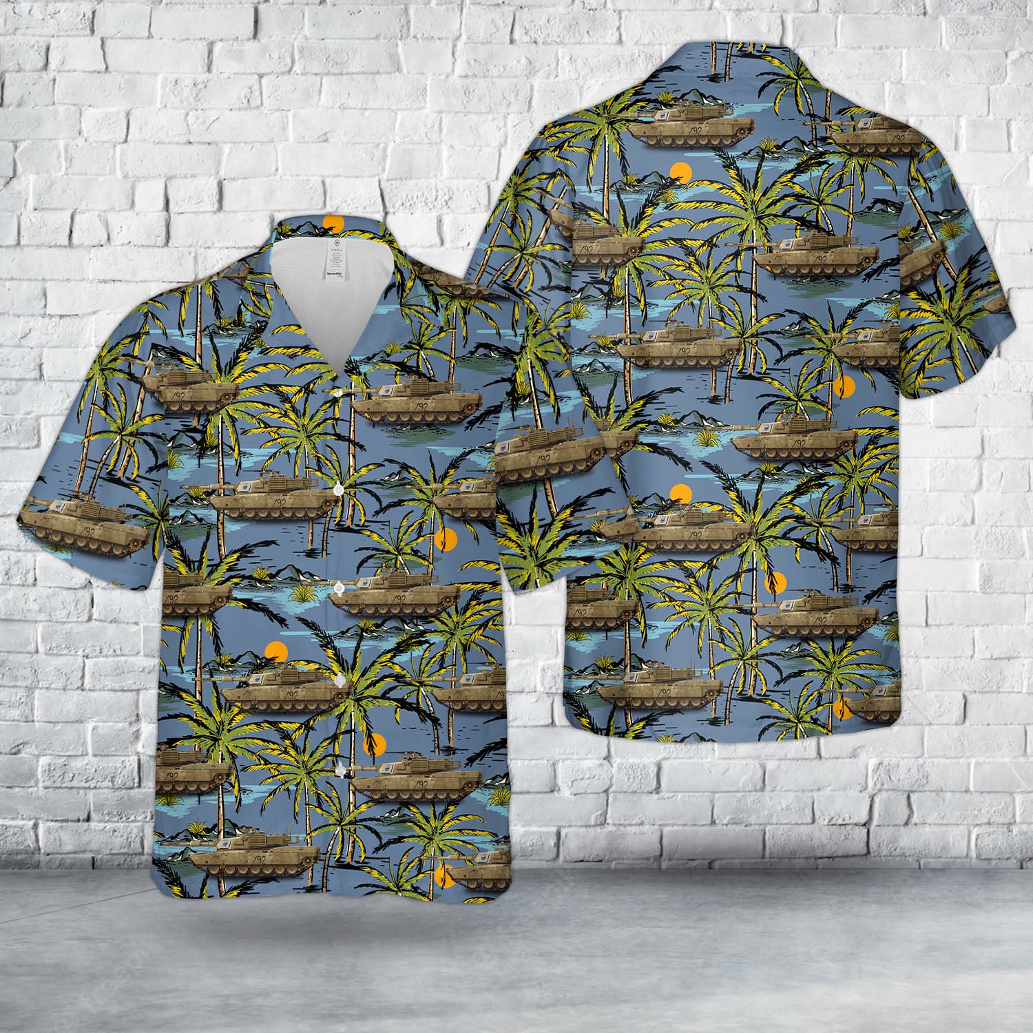 US Army M1A1-HA 4th Tank Gun 4th Platoon B Company 3-7 cavalry Hawaiian Shirt NNA