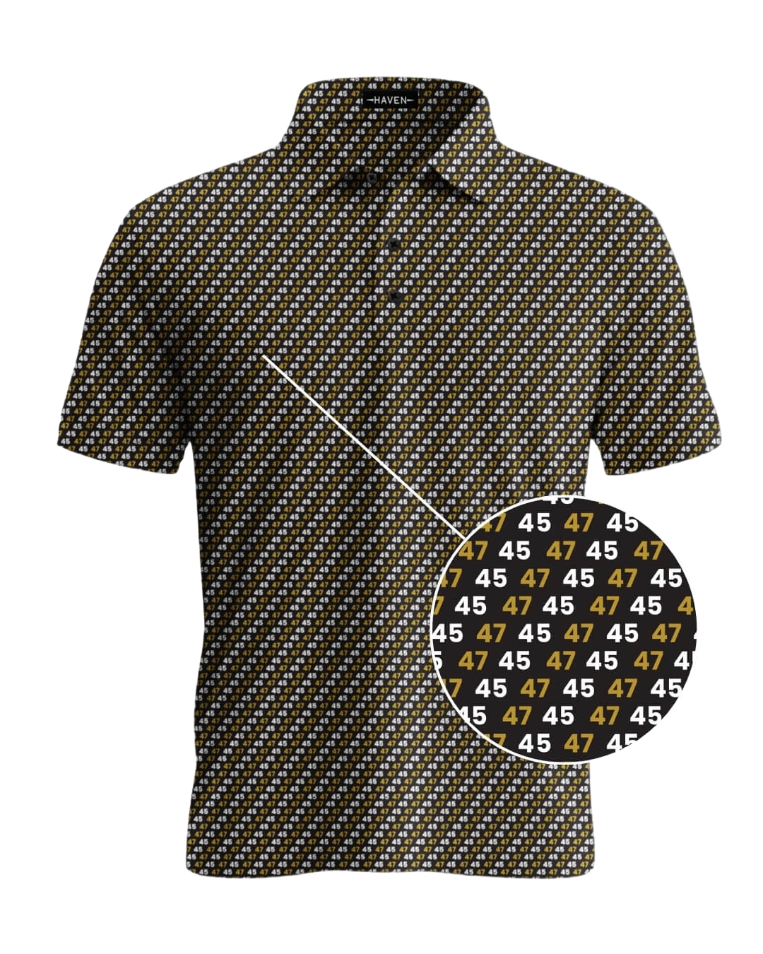 45 47 Golden Age Golf Patriotic Political HFN Polo Shirt