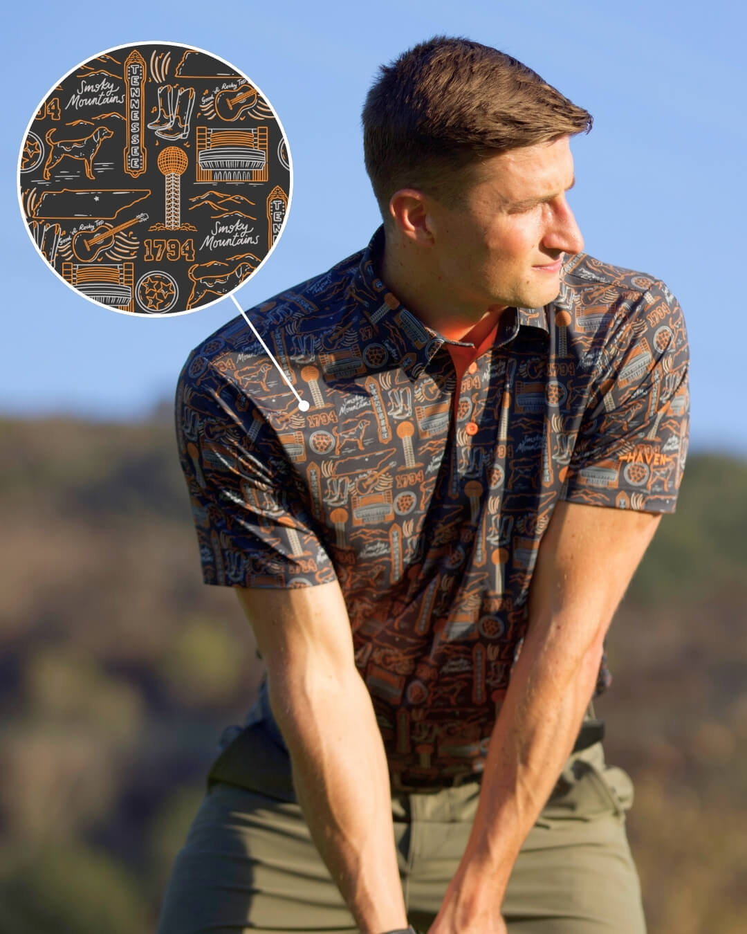 Tennessee Football HFN Polo Shirt Smokey Knoxville Golf - Image 5
