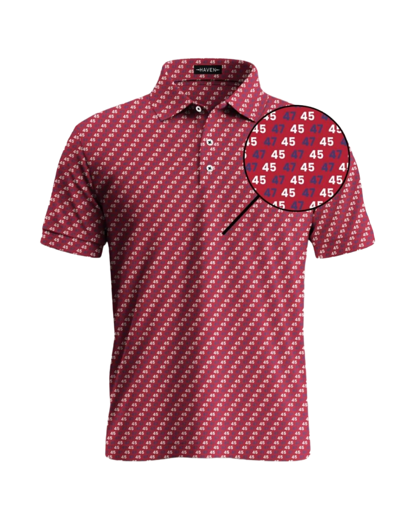 45 The Don Golf Patriotic Political HFN Polo Shirt