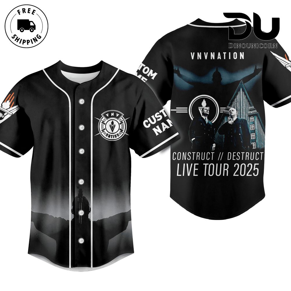 VNV Nation – Construct Destruct Live Tour Baseball Jersey NNA Shirt - Image 2