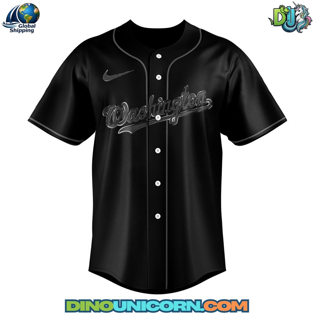 Washington Nationals Back In Black Baseball Jersey NNA - Image 2