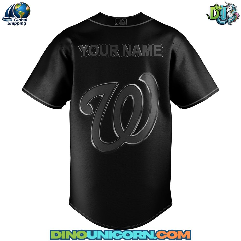 Washington Nationals Back In Black Baseball Jersey NNA - Image 3