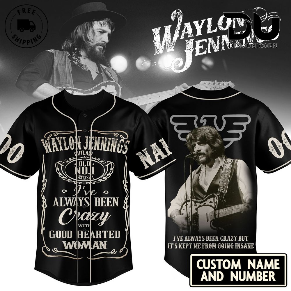 Waylon Jennings Baseball Jersey NNA Perfect for Country Music Fans