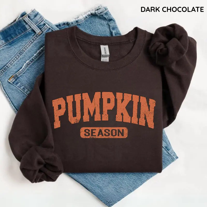 Retro Pumpkin Season Sweatshirt, HG Cute Fall Autumn Pullover, Cozy Thanksgiving Gift Shirt, Vintage Halloween Sweatshirt for Women & Spooky Season Outfit, Women's Long Sleeve Shirts