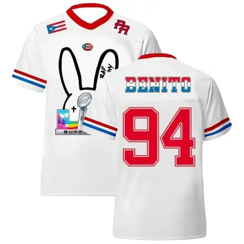 Team Benito Football Jersey Benito 94 V-Neck Top Halfbowl Fan Shirt Game Day Outfit Puerto Rico Sport Clothing HFN