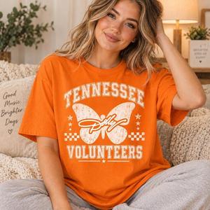 Tennessee Volunteers Butterfly Graphic T-Shirt HG | University of Tennessee Vols Tee|Dolly tribute|Game day