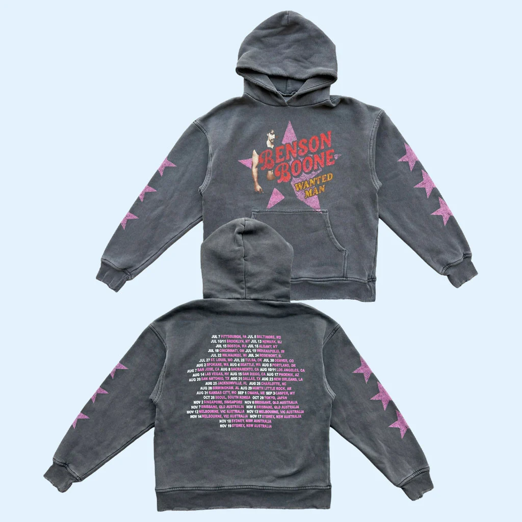 Benson Boone Merch 2026 Wanted Man Star Hoodie Benson Boone Tour Merch Gift For Music Fans - Hoodie HG