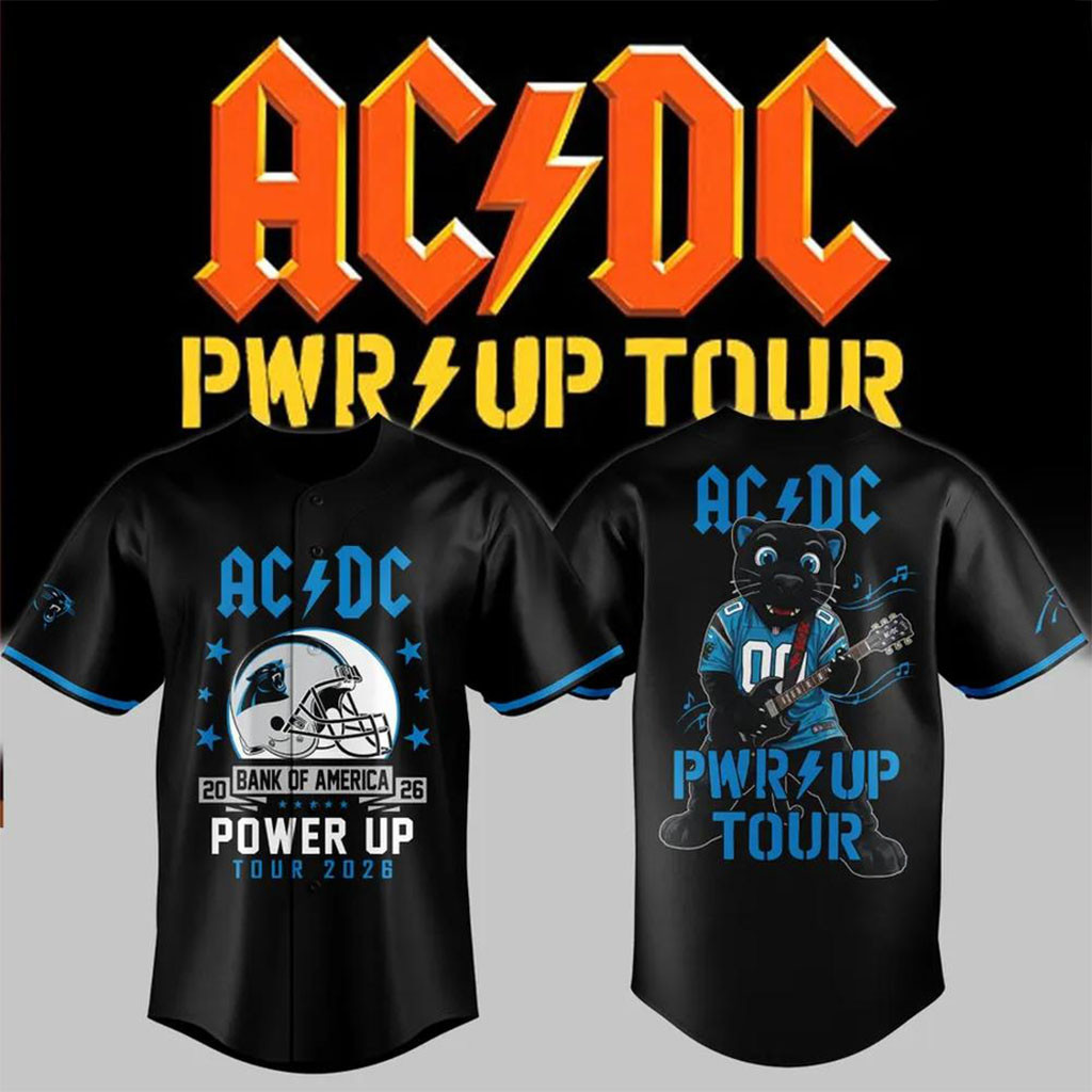 AC DC X Carolina Panthers Merch Power Up Tour 2026 Baseball Jersey HG ACDC Tour Merch Fan Gifts