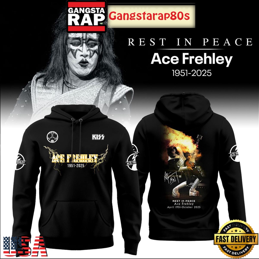 Ace Frehley Founding Guitarist For Kiss Band Rip 2025 Special Edition All Over Print T-Shirt Hoodie Or Zip-up Hoodie LN