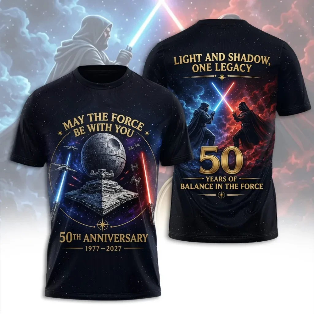 50th Anniversary T-Shirt May The Force Be With You Shirt Star Wars Merch Him Gifts - T-shirt HG