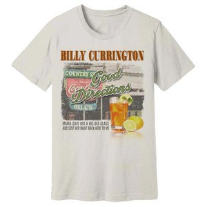 Billy Currington Merch Tour 2025 Billy Currington White HG Smoke Good Directions T-Shirt