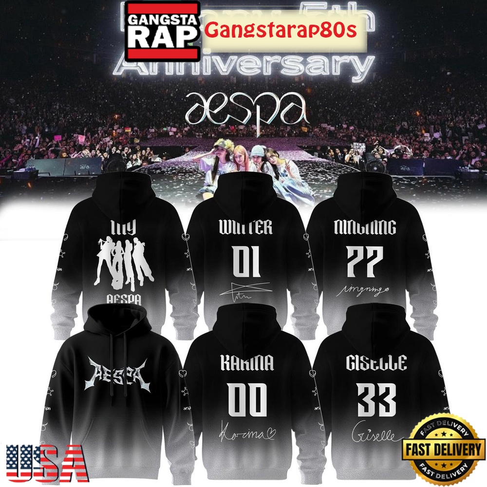 Aespa 5th Anniversary 2025 Unisex T-Shirt Hoodie Or Zip-up Hoodie LN