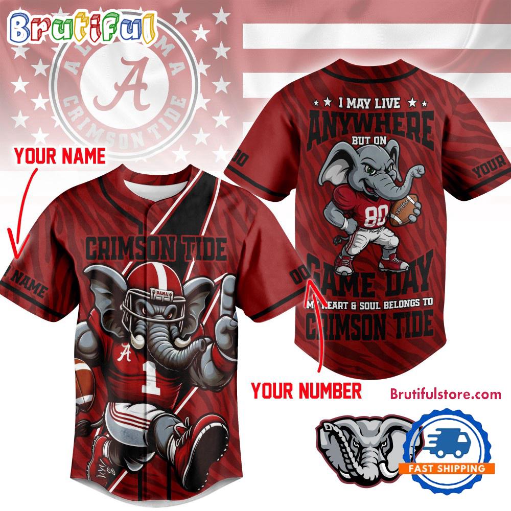 Alabama Crimson Tide 2025 NCAA Game Day HFN Baseball Jersey Shirt