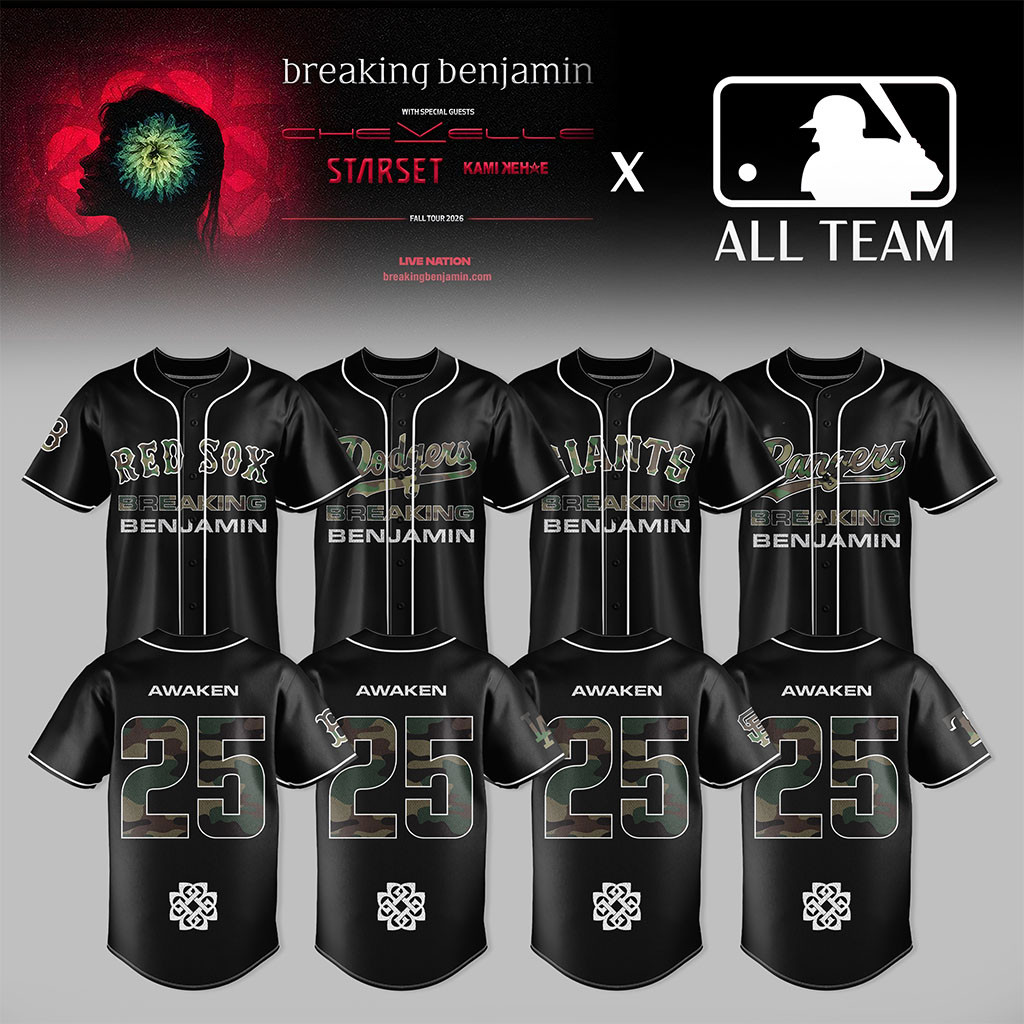 All Baseball Team X Breaking Benjamin American Tour 2026 Baseball Jersey HG Fan Merch Best Gifts