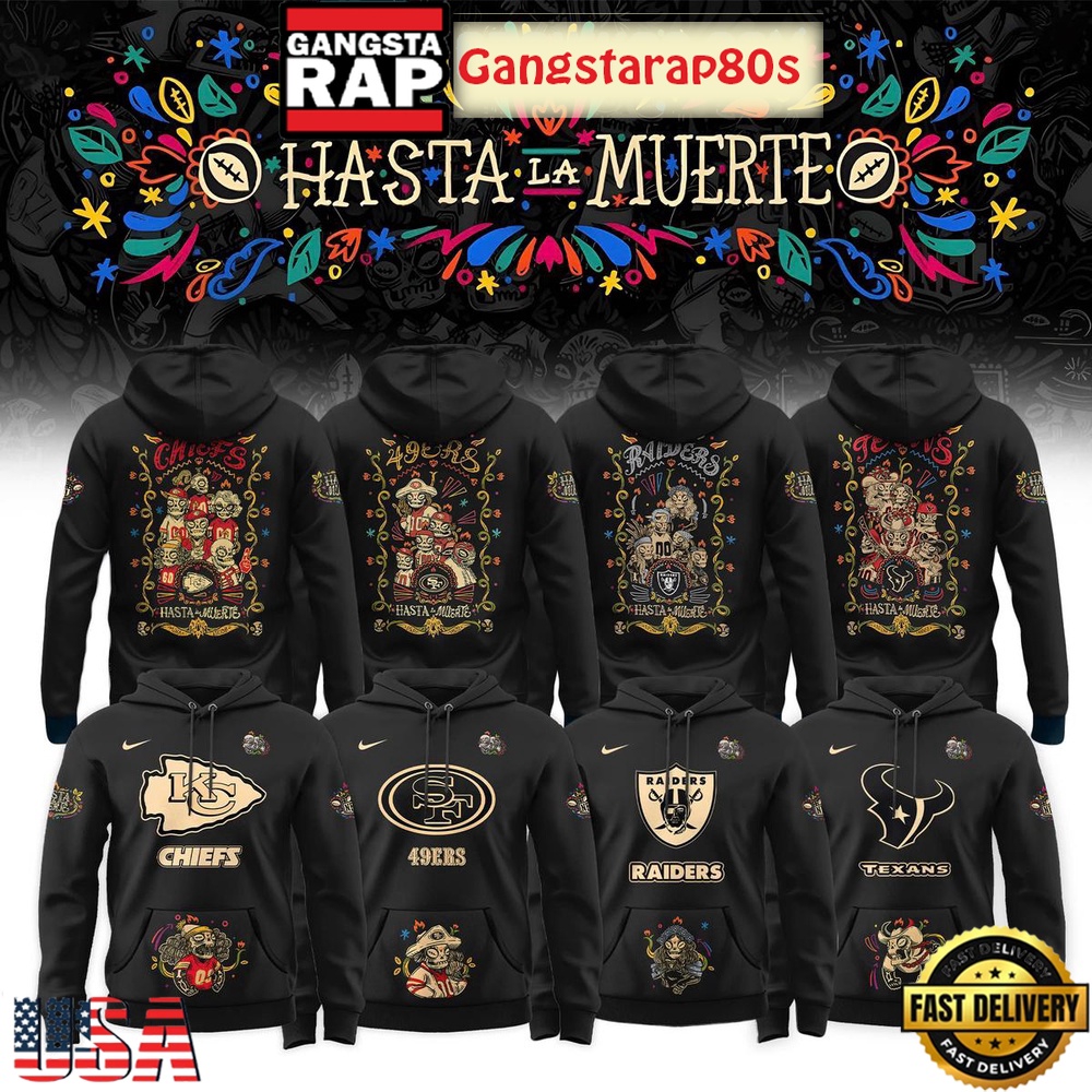 All NFL Team x Hasta La Muerte 2025 Special Edition All Over Print T-Shirt Hoodie Or Zip-up Hoodie LN