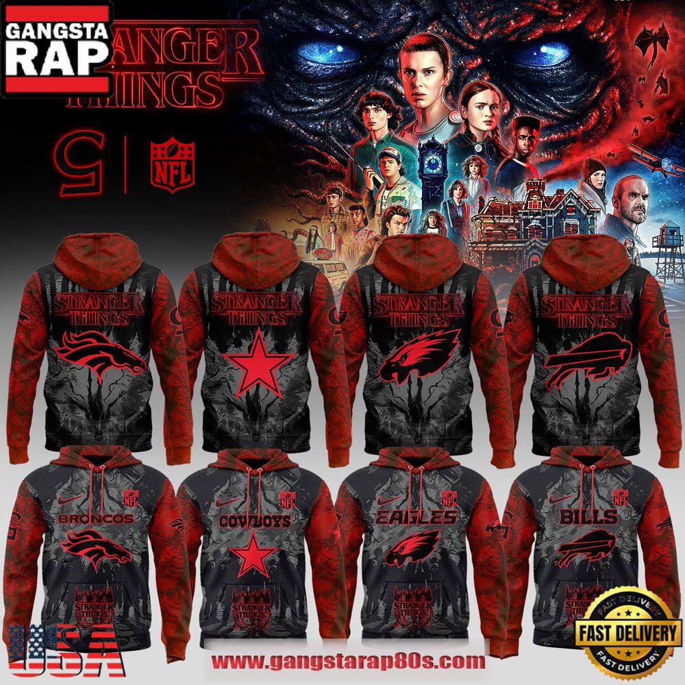 All NFL Team x Stranger things Unique Design All Over Print T-Shirt Hoodie Or Zip-up Hoodie LN