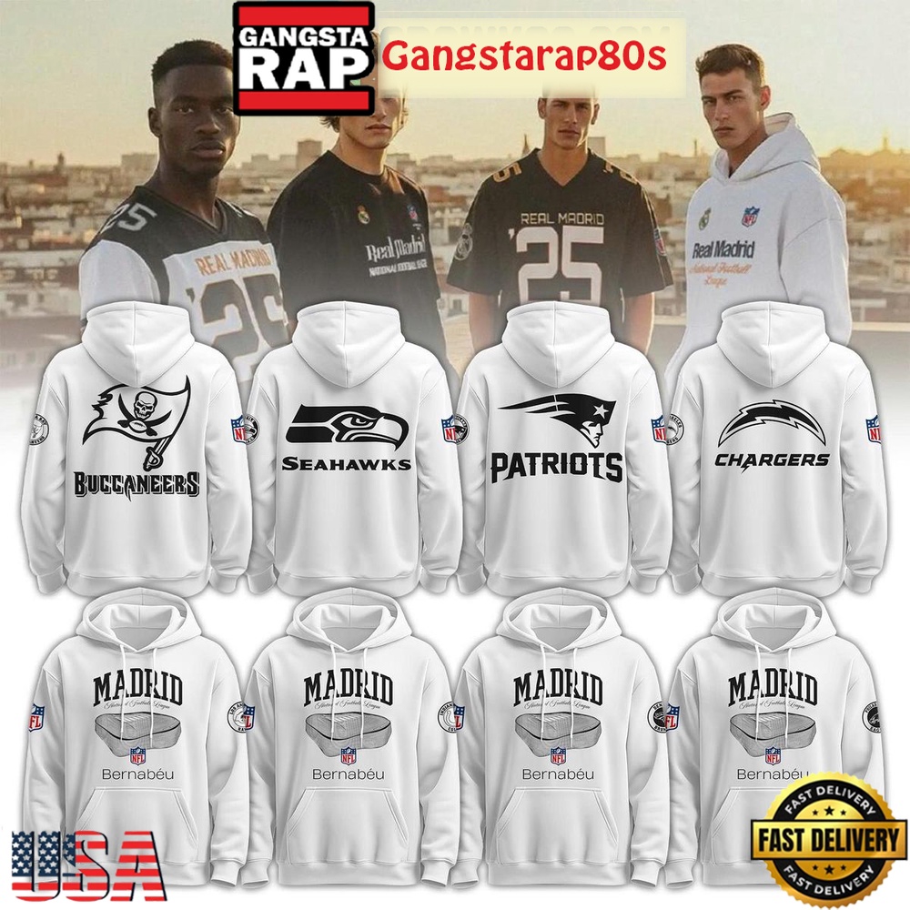 All NFL Team x The Madridistas Real Madrid  T-Shirt Hoodie Or Zip-up Hoodie LN