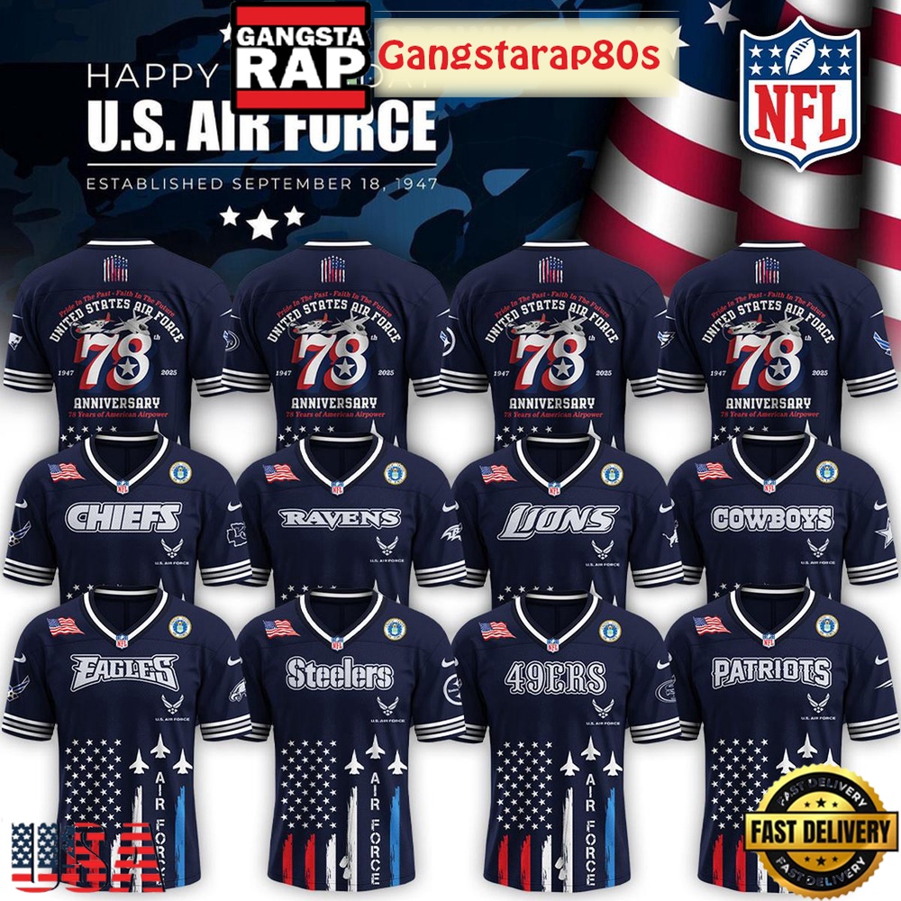 All Team NFL x The US Air Force 78th Birthday 2025 Football Jersey LN