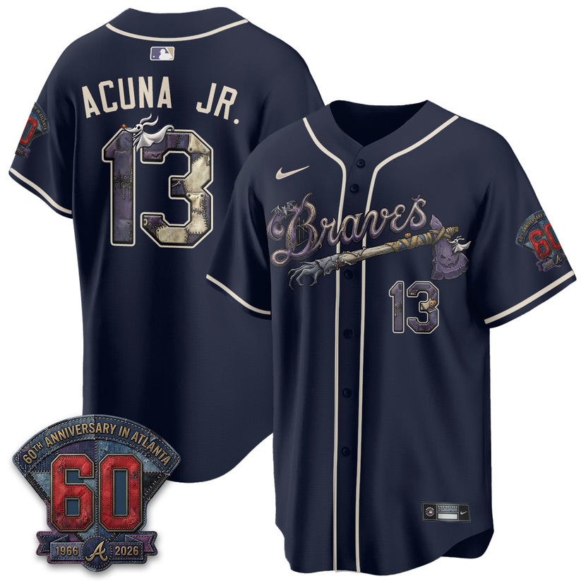 Atlanta Braves Merch X Nightmare Halloween Acuna Jr Baseball Jersey HG Gifts For Halloween – Joyoce