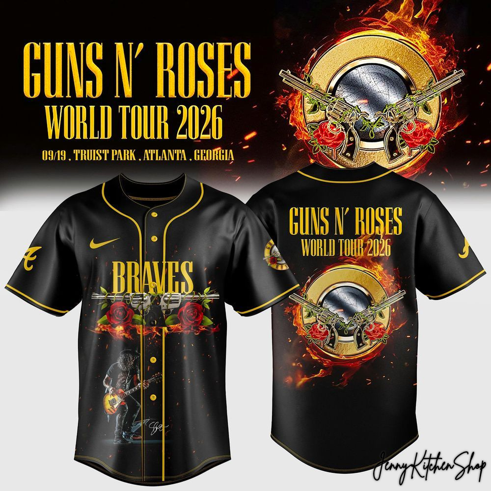 Atlanta Braves x Guns N’ Roses World Tour 2026 HFN Baseball Jersey