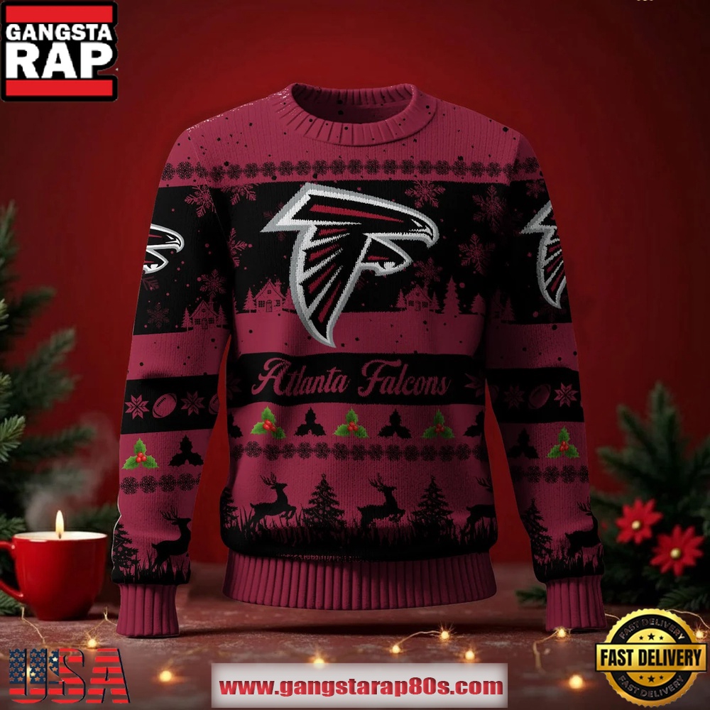 Atlanta Falcons NFL Holiday Spirit Ugly Christmas Sweater LN