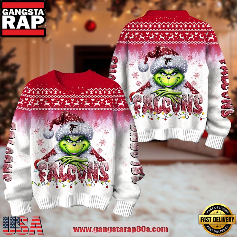 Atlanta Falcons NFL x The Grinch Edition Ugly Christmas Sweater LN