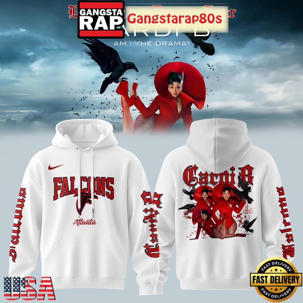 Atlanta Falcons x Cardi B Little Miss Drama Tour 2026 T-Shirt Hoodie Or Zip-up Hoodie LN