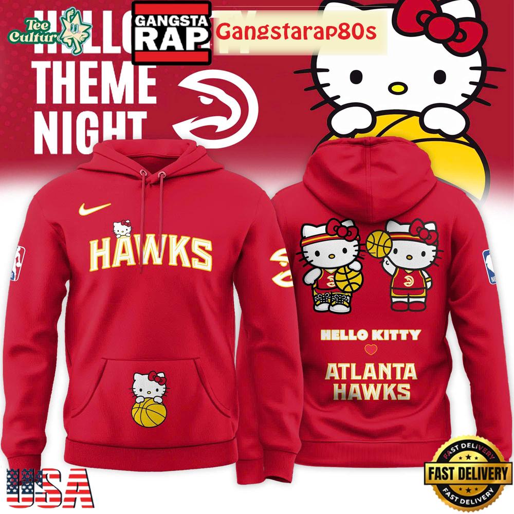 Atlanta Hawks x Hello Kitty Night 2026 Special Edition Unisex T-Shirt Hoodie Or Zip-up Hoodie LN Shirt