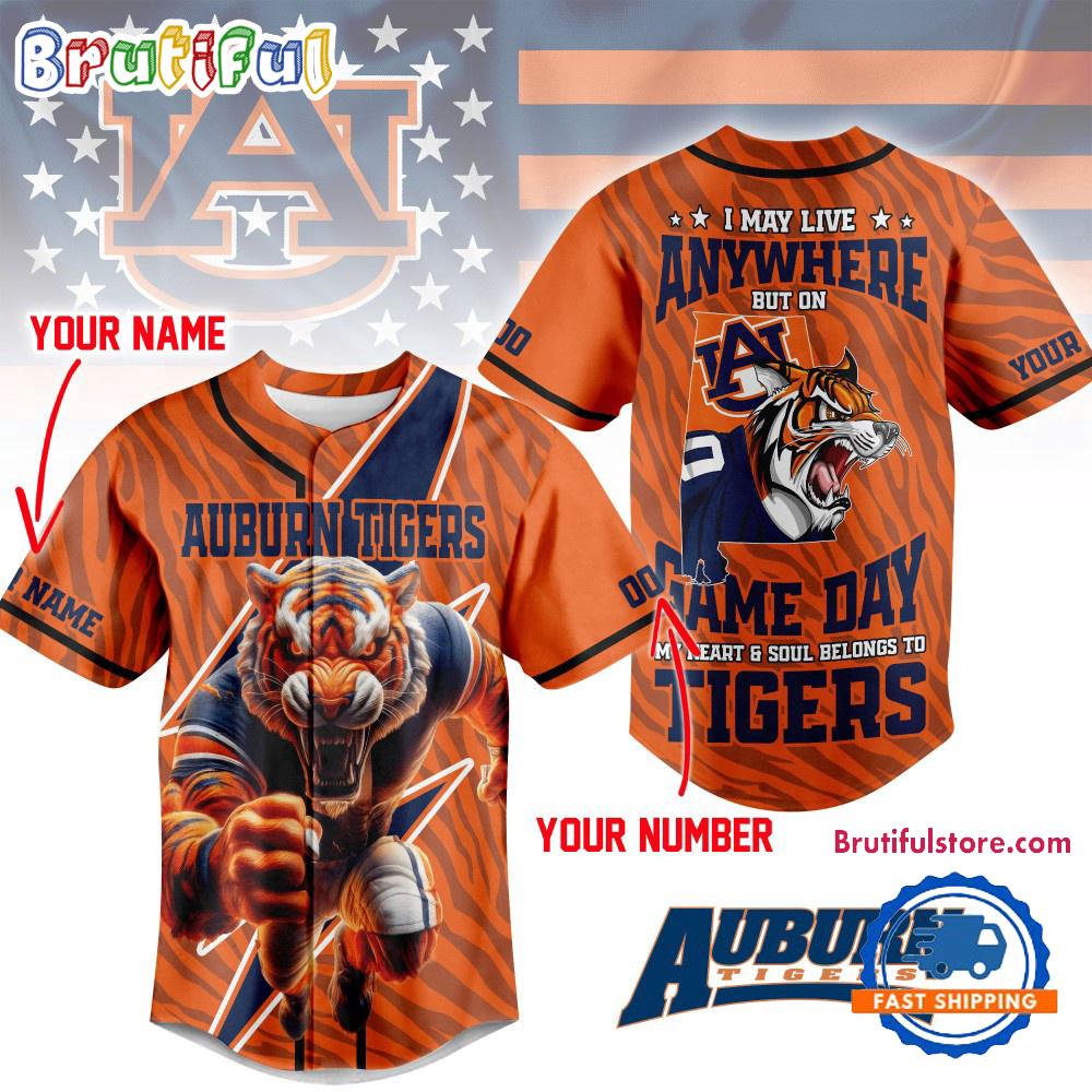 Auburn Tigers 2025 NCAA Game Day HFN Baseball Jersey Shirt