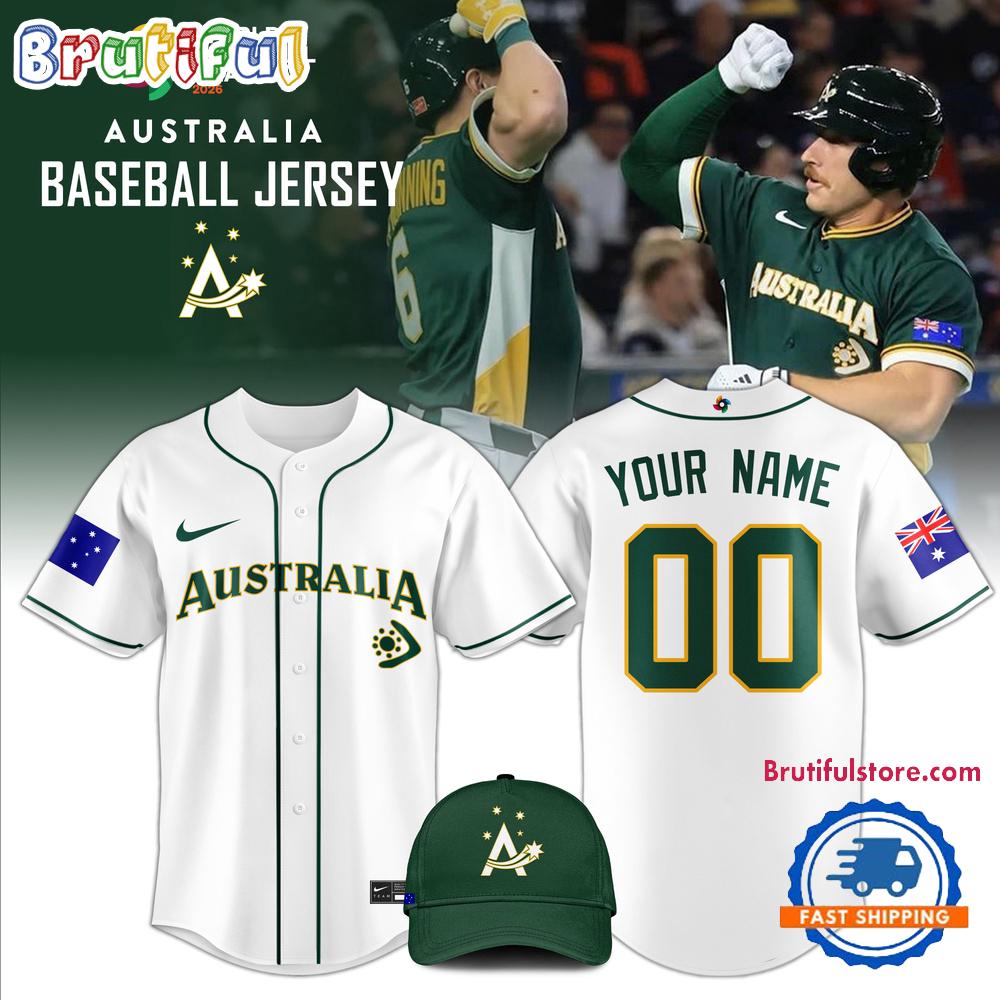 Australian Baseball 2026 World Classic White HFN Baseball Jersey