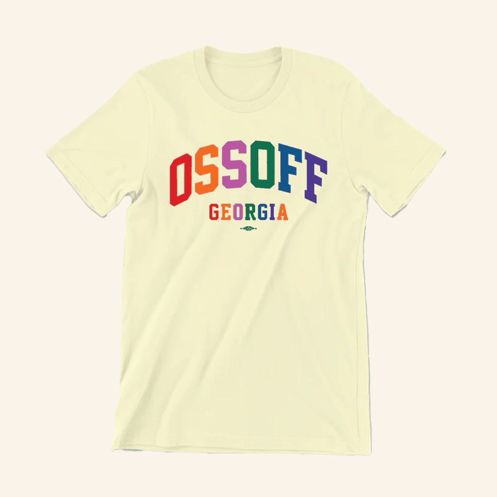 Ossoff For Senate Merch Collegiate Rainbow T-Shirt Presents For Him HG