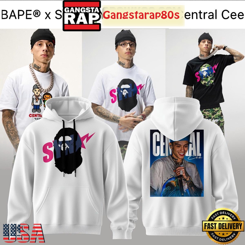BAPE X SPOTIFY X SYNA By Central Cee New Design T-Shirt Hoodie Or Zip-up Hoodie LN