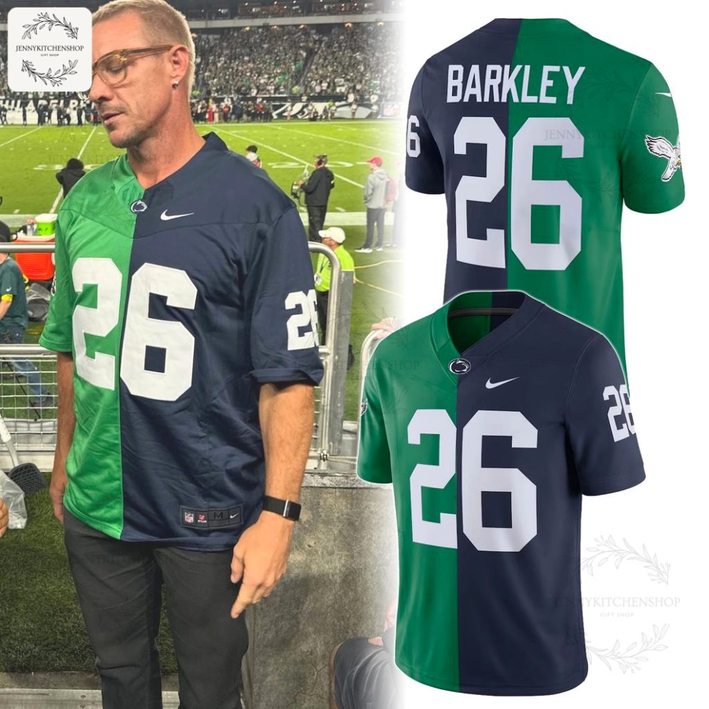 Barkley 26 Eagles Nittany Lions HFN Football Jersey – Dual Team Style for Every Fan