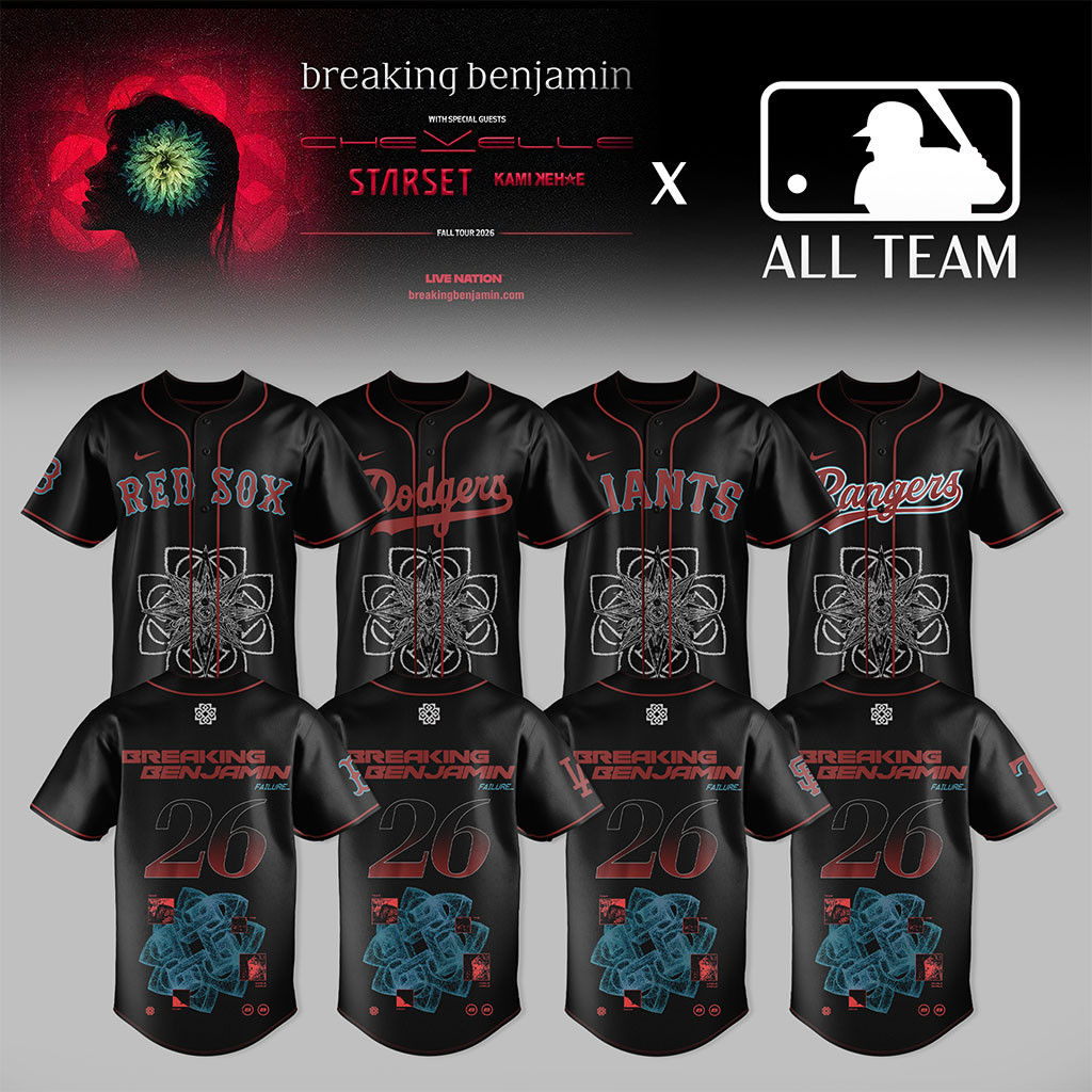 Baseball All Teams x Breaking Benjamin American Tour 2026 Baseball Jersey HG Gifts For Baseball Fans