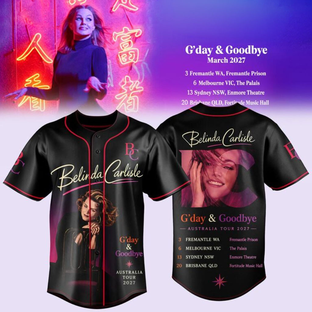 Belinda Carlisle G’day And Goodbye Tour 2027 Baseball Jersey HG Belinda Carlisle Merch Fan Gifts