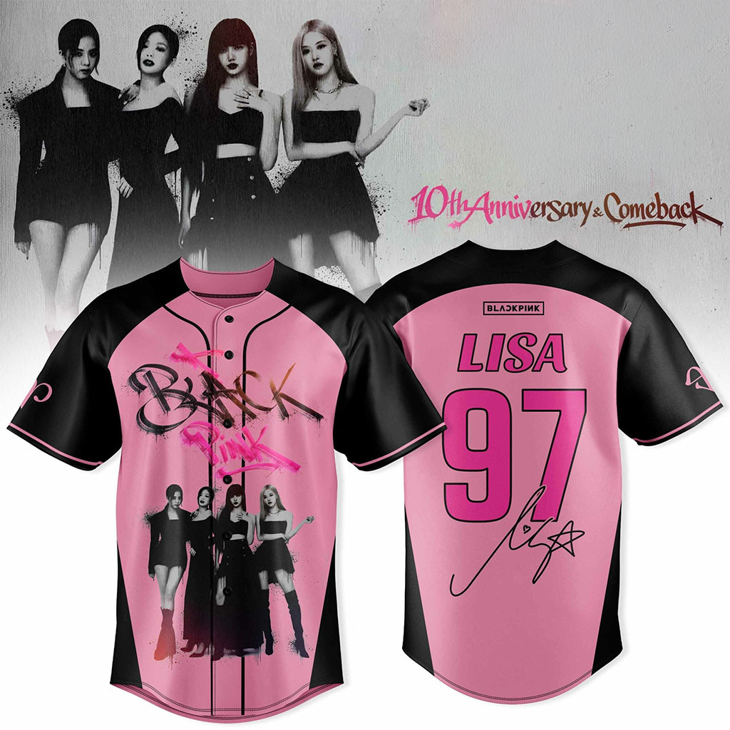 Blackpink 10th Anniversary Comeback Baseball Jersey HG #97 Lisa Blackpink Merch Kpop Fan Gift – Joyoce