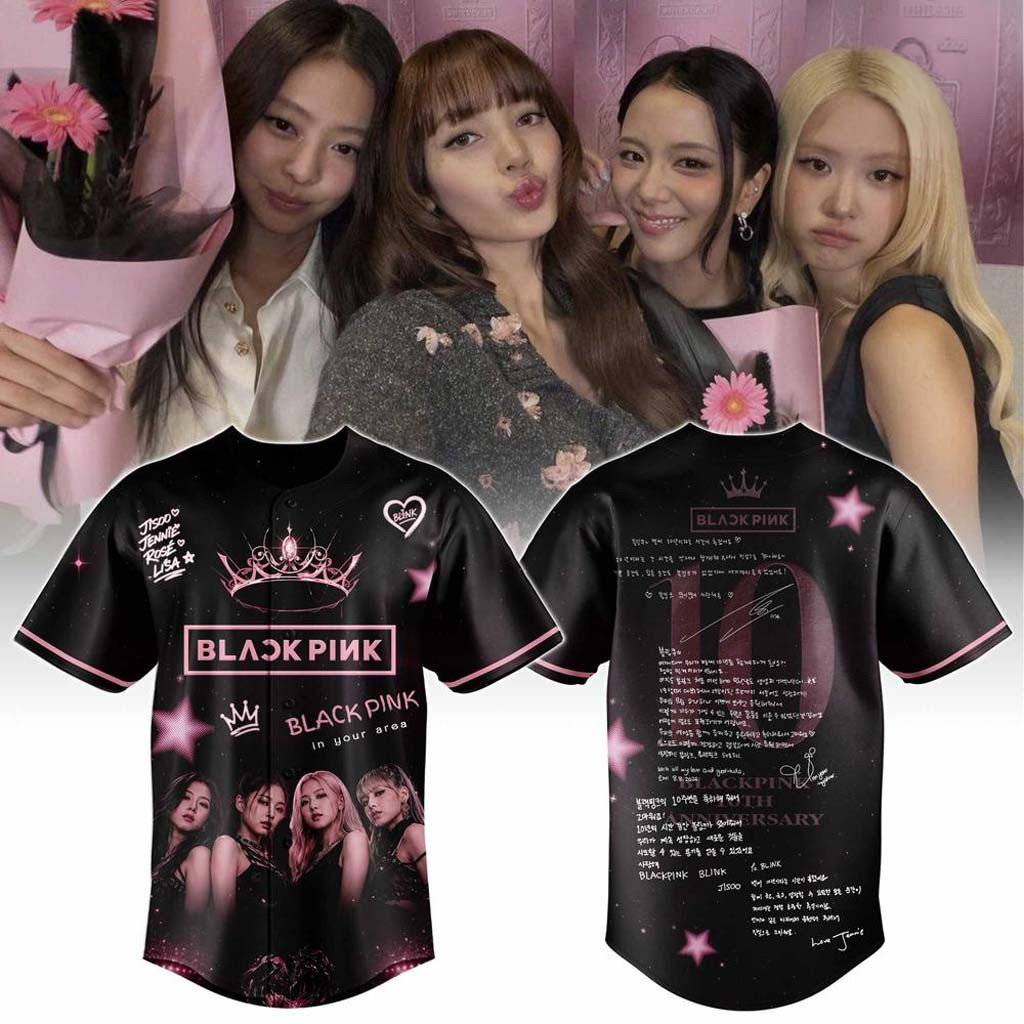 BLACKPINK X 10th Anniversary 2026 Baseball Jersey HG Blackpink In Your Area Merch Kpop Fan Gifts