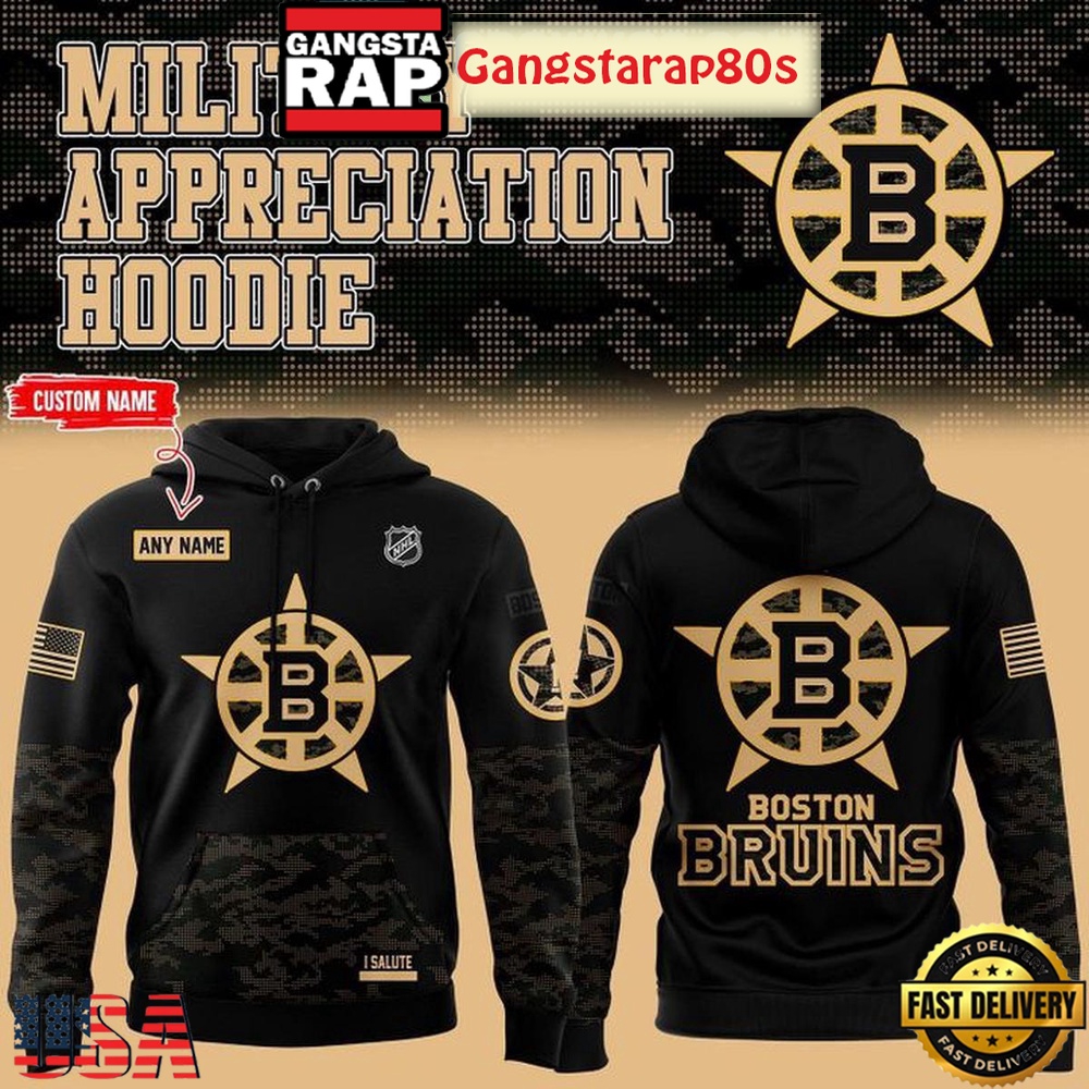 Boston Bruins Military Night 2025 Unisex T-Shirt Hoodie Or Zip-up Hoodie LN