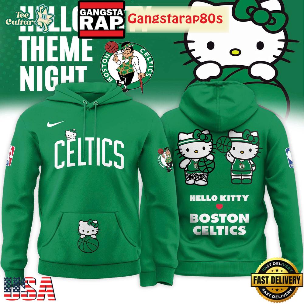 Boston Celtics x Hello Kitty Night 2026 Special Edition Unisex T-Shirt Hoodie Or Zip-up Hoodie LN Shirt