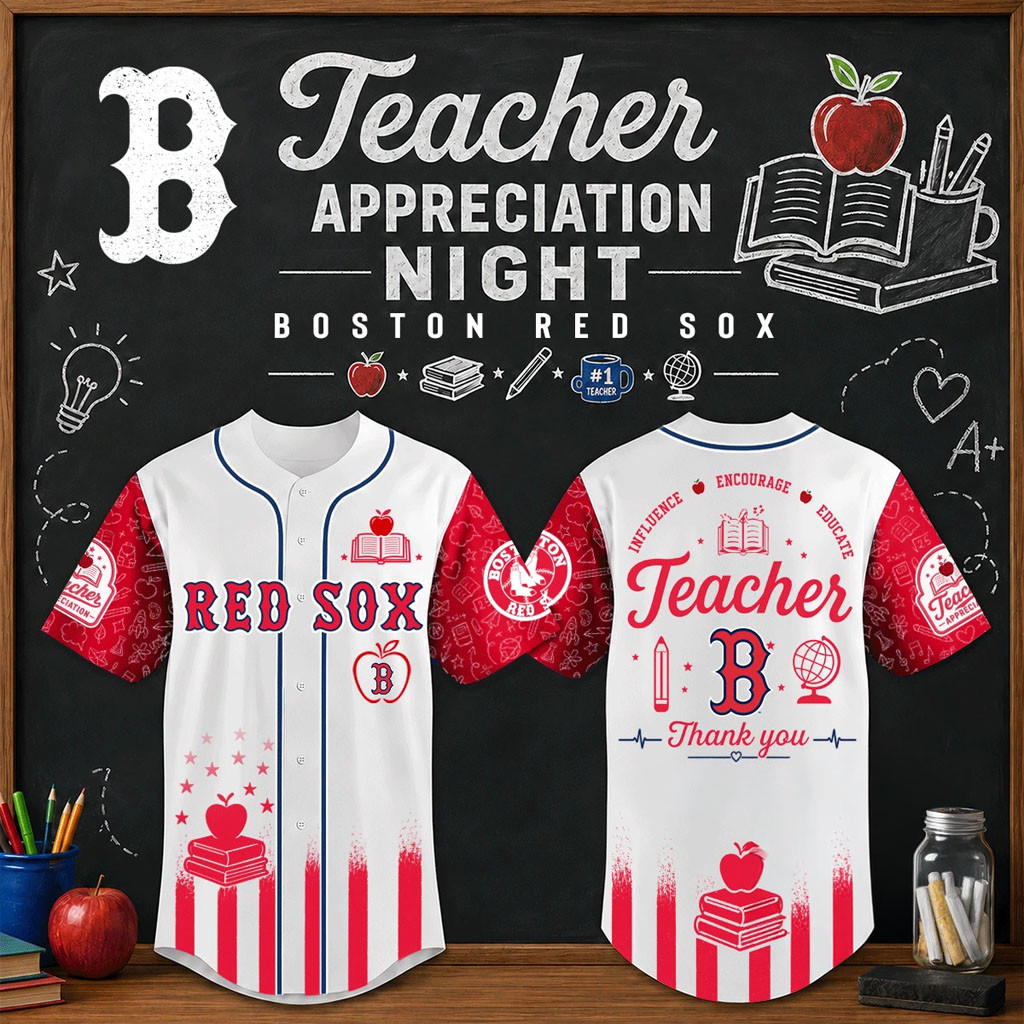 Boston Red Sox Teacher Appreciation Night Baseball Jersey HG Red Sox Merch Teacher Gifts