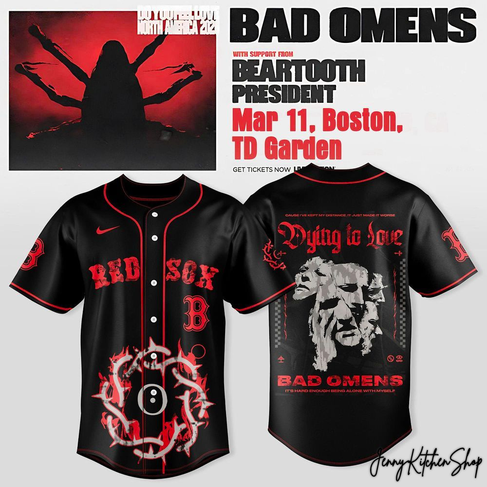 Boston Red Sox X Bad Omens Do You Feel Love North American Tour 2026 HFN Baseball Jersey