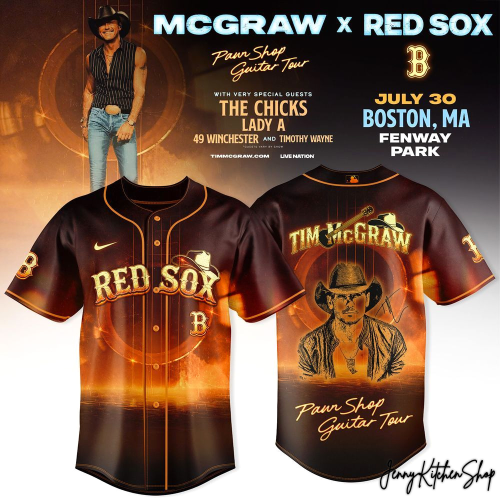 Boston Red Sox x Tim McGraw 2026 Tour HFN Baseball Jersey